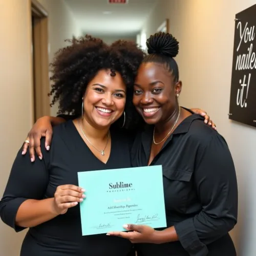 Sublime Professional | Nail Technician Program Online Two Sublime Professional graduates with their diploma
