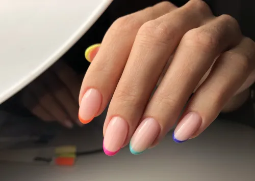 Sublime Professional | Nail Technician Program Online French-tip nail work by a Sublime student